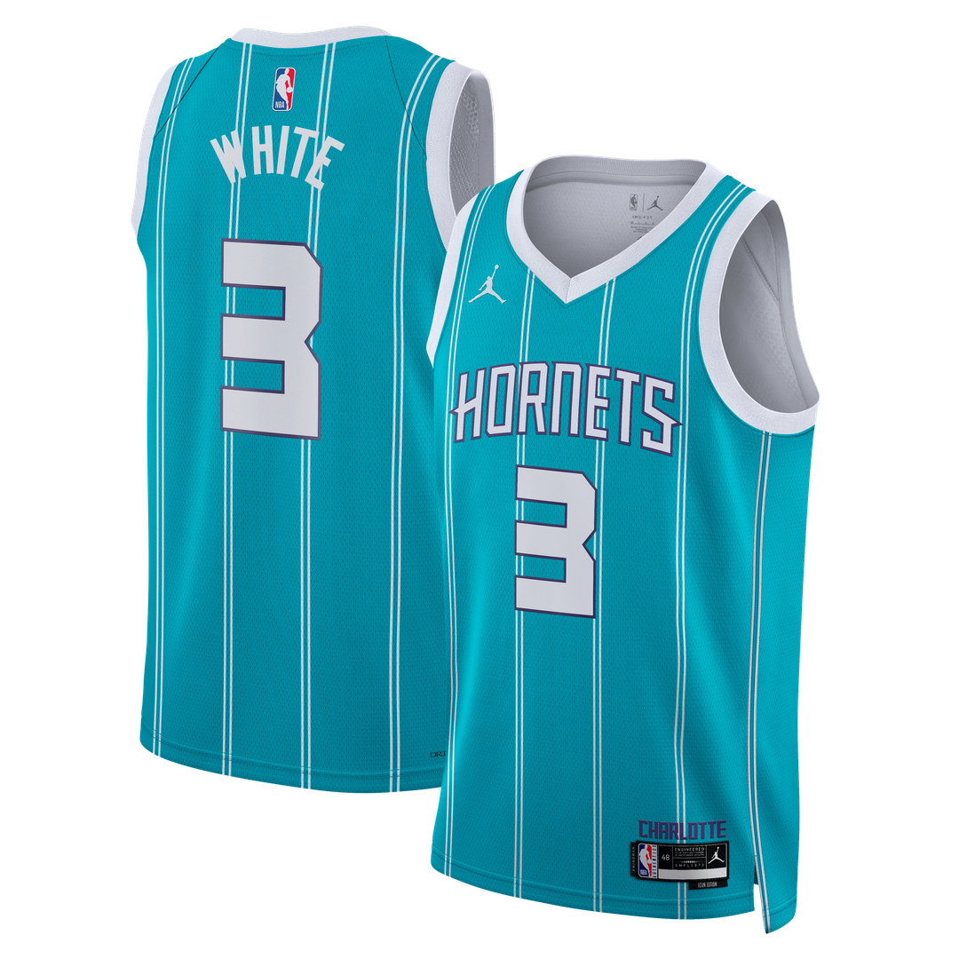 Charlotte Hornets Coby White Jordan Brand Unisex Swingman Jersey - Icon Edition - Teal