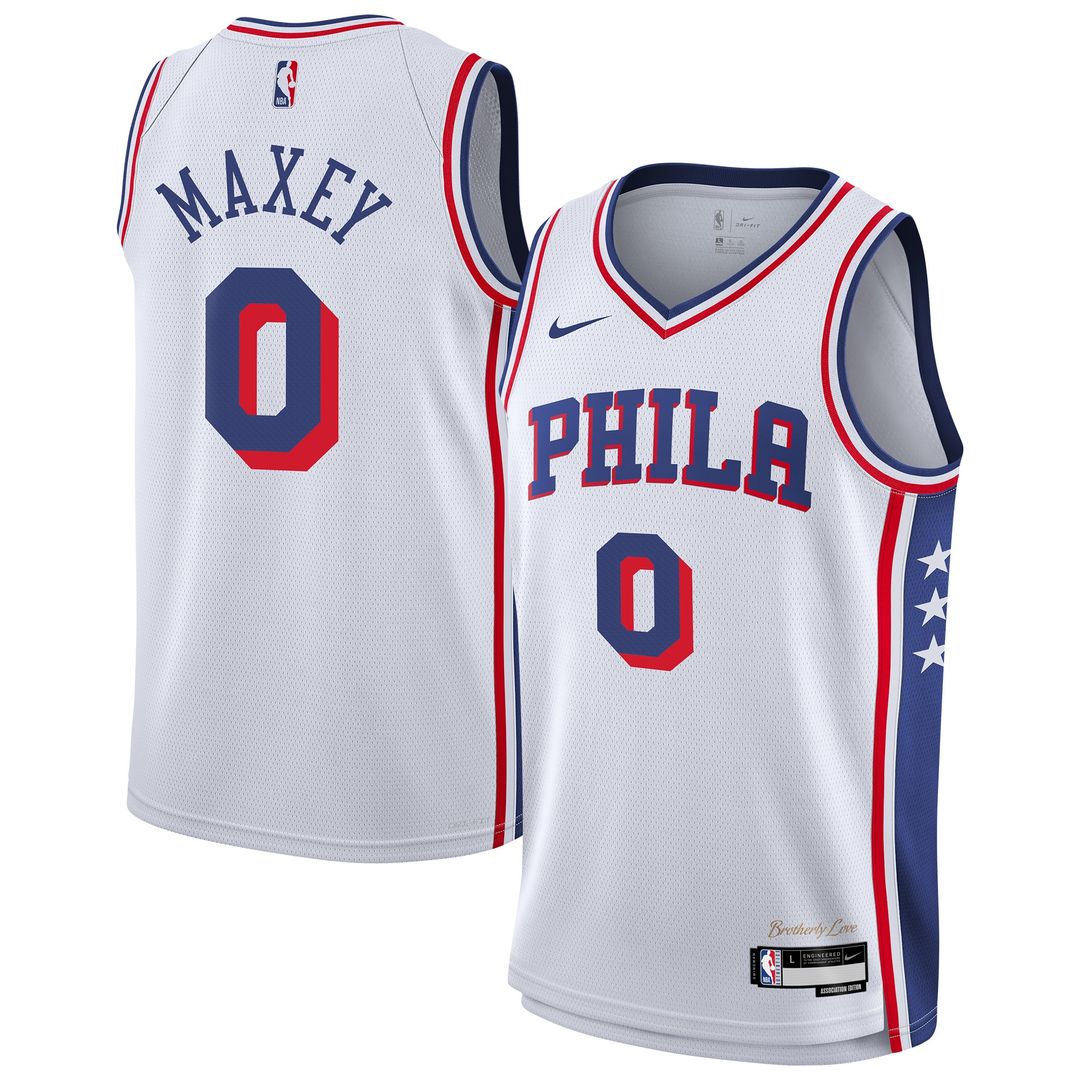 Philadelphia 76ers Tyrese Maxey Nike Youth Association Swingman Jersey - White
