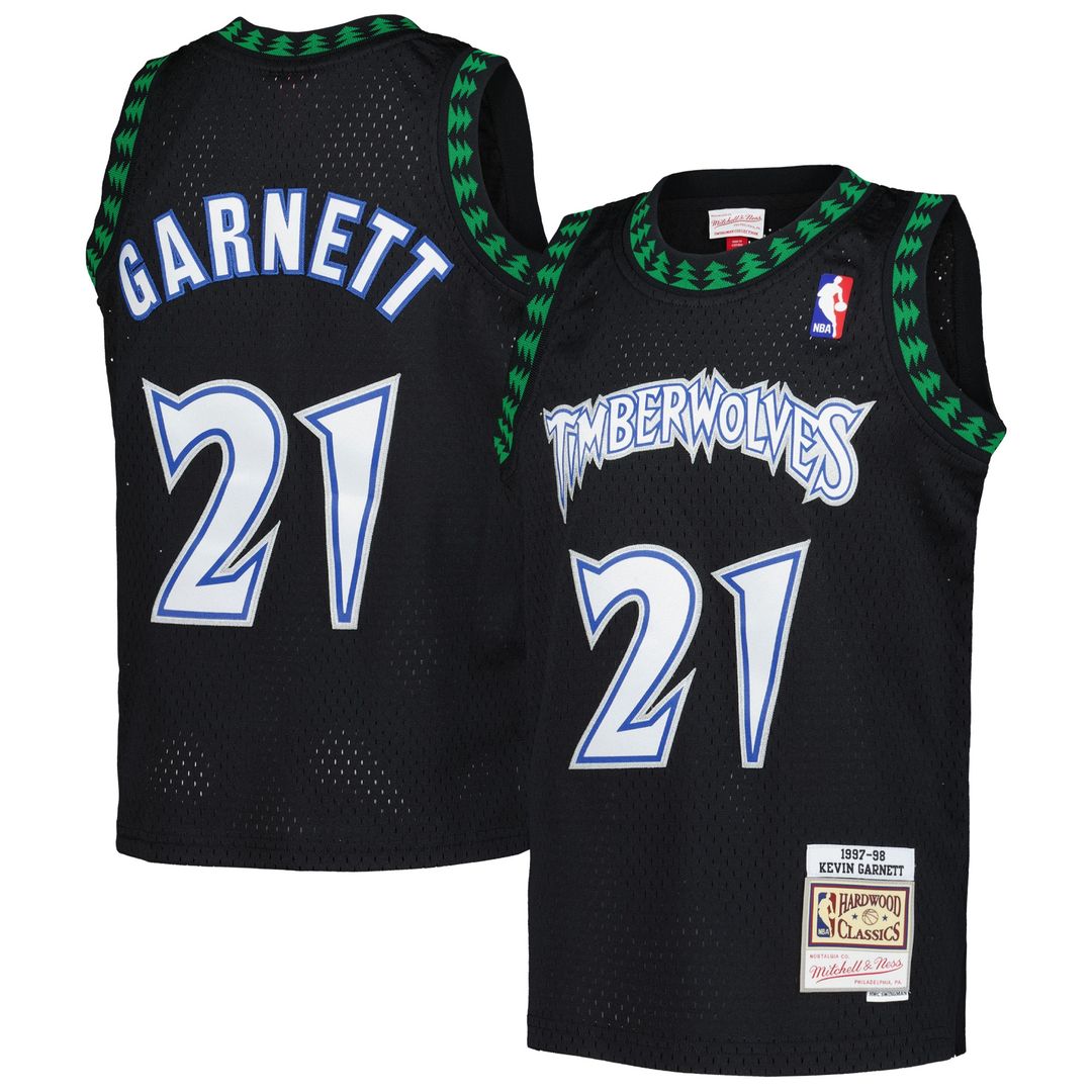 Minnesota Timberwolves Kevin Garnett Mitchell & Ness Youth 1997/98 Hardwood Classics Swingman Jersey - Black