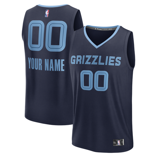 Memphis Grizzlies Fanatics Youth Fast Break Custom Jersey - Icon Edition - Navy