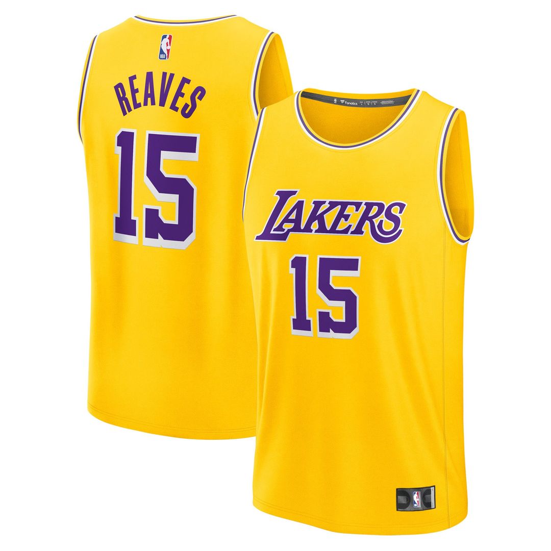 Los Angeles Lakers Austin Reaves Fanatics Youth Fast Break Replica Jersey - Gold - Icon Edition