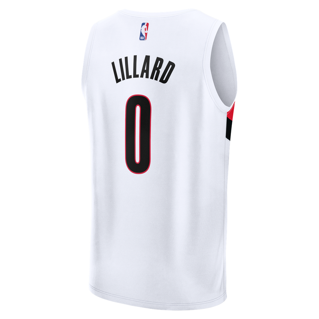 Portland Trail Blazers Damian Lillard Fanatics Youth Fast Break Replica Jersey - White - Association Edition