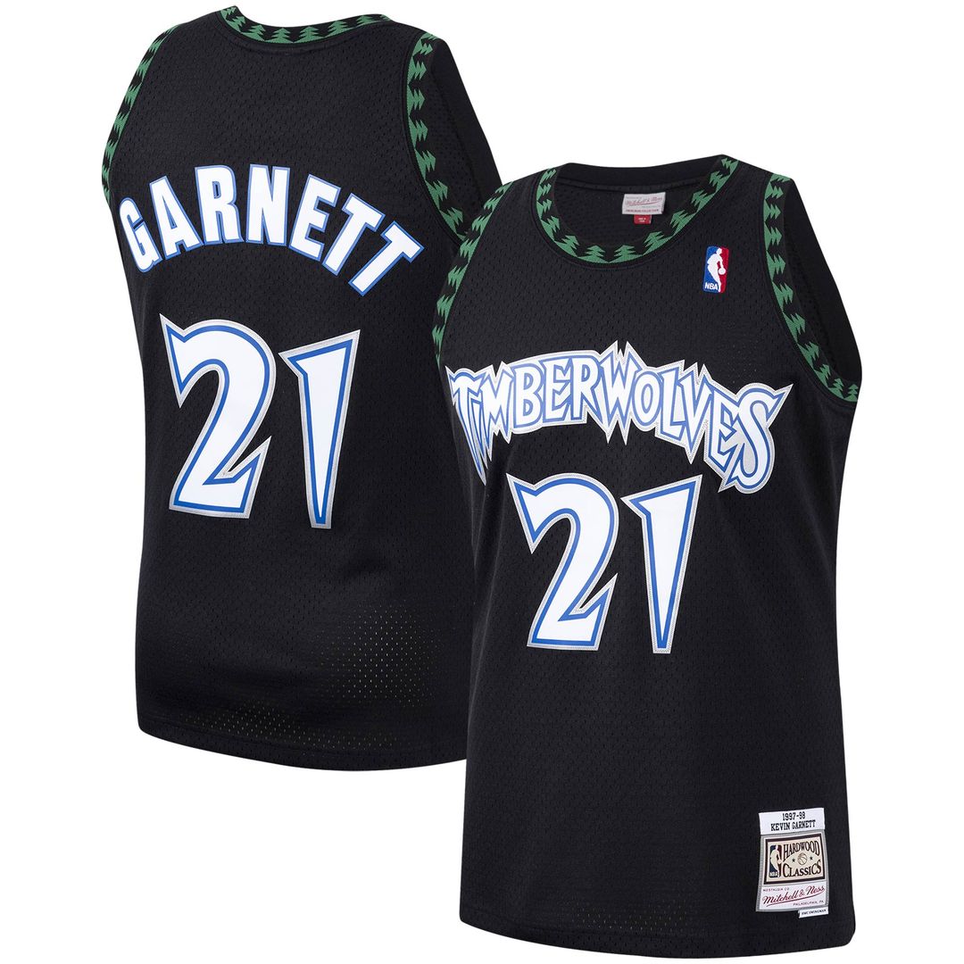 Minnesota Timberwolves Kevin Garnett Mitchell & Ness Hardwood Classics Swingman Jersey - Black