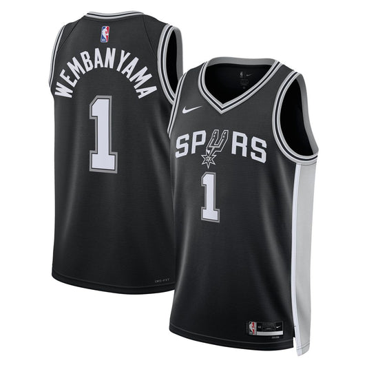 San Antonio Spurs Victor Wembanyama Nike Unisex Swingman Jersey - Icon Edition - Black