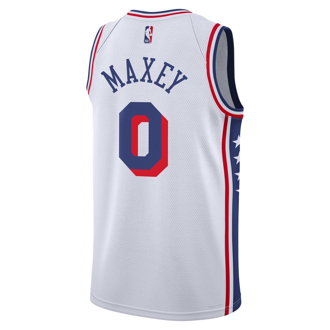 Philadelphia 76ers Tyrese Maxey Nike Youth Association Swingman Jersey - White