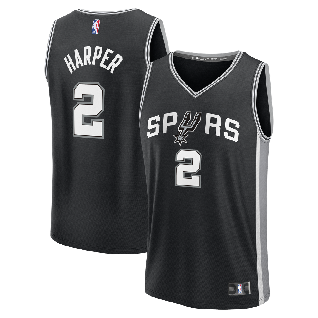 San Antonio Spurs Dylan Harper Fanatics Fast Break Jersey - Black - Icon Edition
