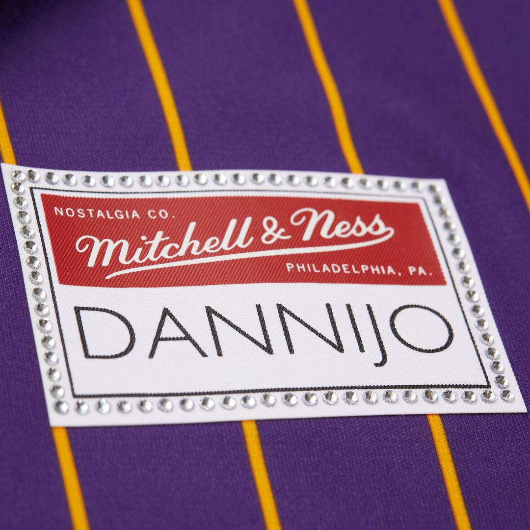 Los Angeles Lakers Magic Johnson Mitchell & Ness x DANNIJO Women's Cropped Football Fashion Jersey - Purple