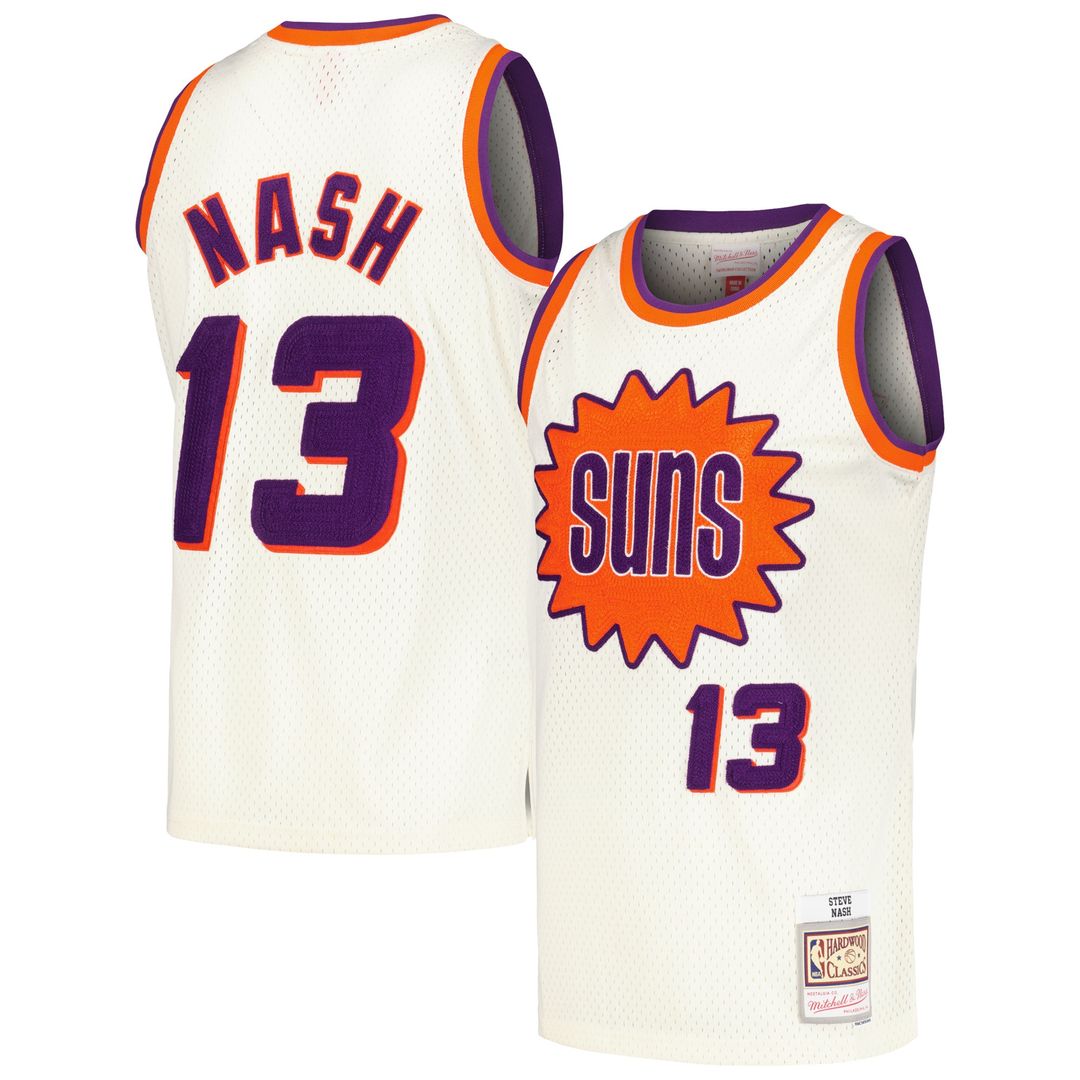 Phoenix Suns Steve Nash Mitchell & Ness Chainstitch Swingman Jersey - Cream