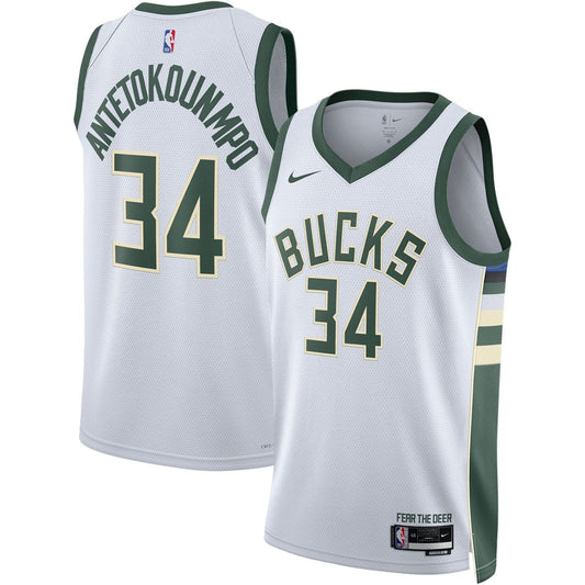 Milwaukee Bucks Giannis Antetokounmpo Nike Unisex Swingman Jersey - Association Edition - White