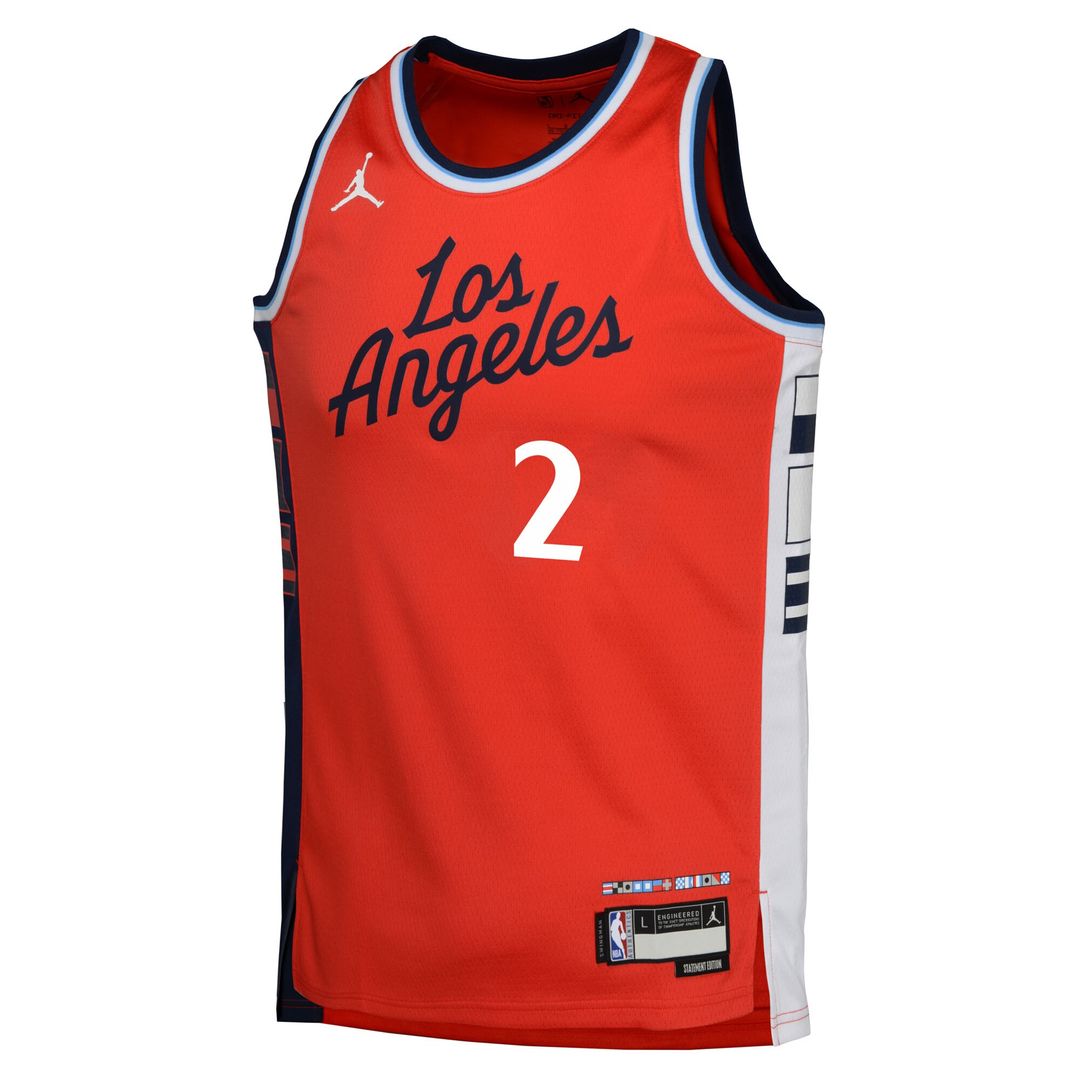LA Clippers Kawhi Leonard Jordan Brand Youth Swingman Jersey - Statement Edition - Red