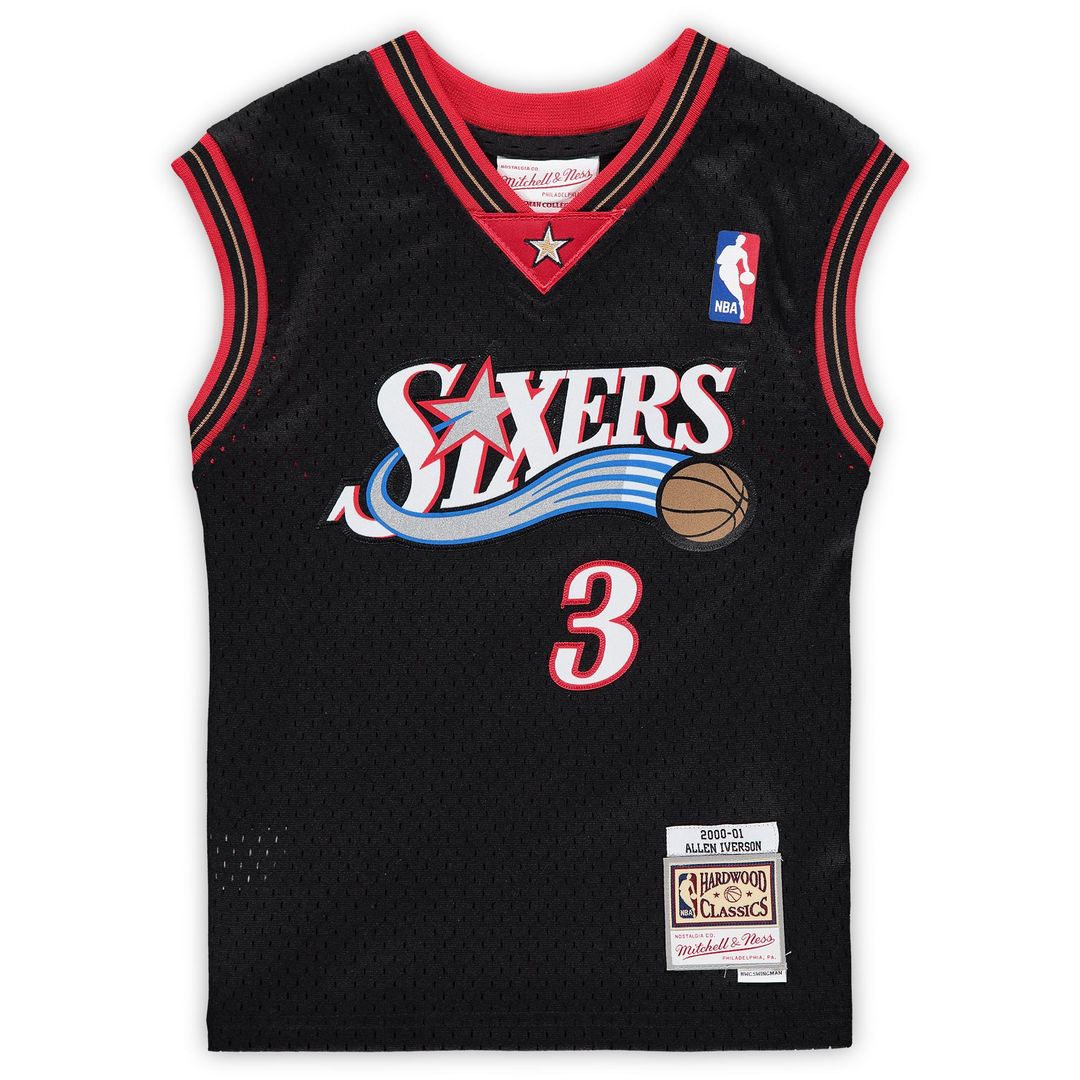 Philadelphia 76ers Allen Iverson Mitchell & Ness Preschool 2000 - 2001 Hardwood Classics Throwback Team Jersey - Black