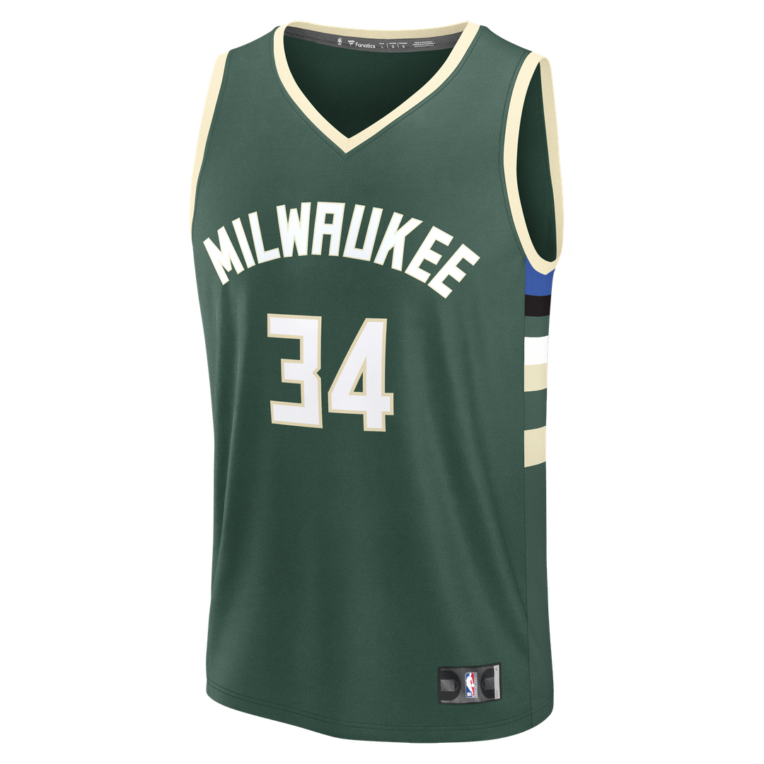 Milwaukee Bucks Giannis Antetokounmpo Fanatics Fast Break Replica Player Jersey - Icon Edition - Hunter Green