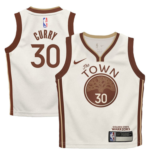 Golden State Warriors Stephen Curry Nike Preschool 2025/26 City Edition Swingman Jersey - Tan
