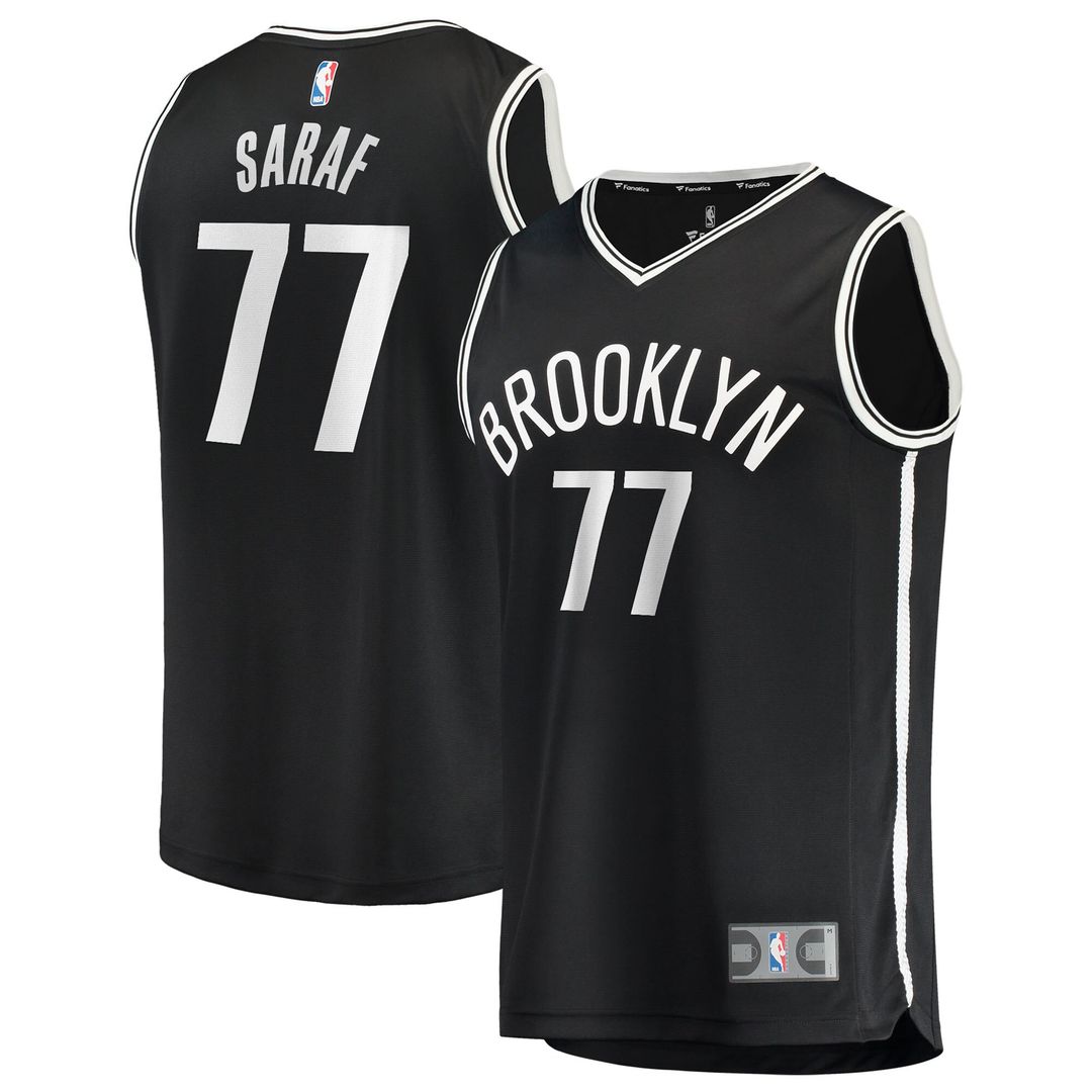 Brooklyn Nets Ben Saraf Fanatics Fast Break Replica Jersey - Black - Icon Edition