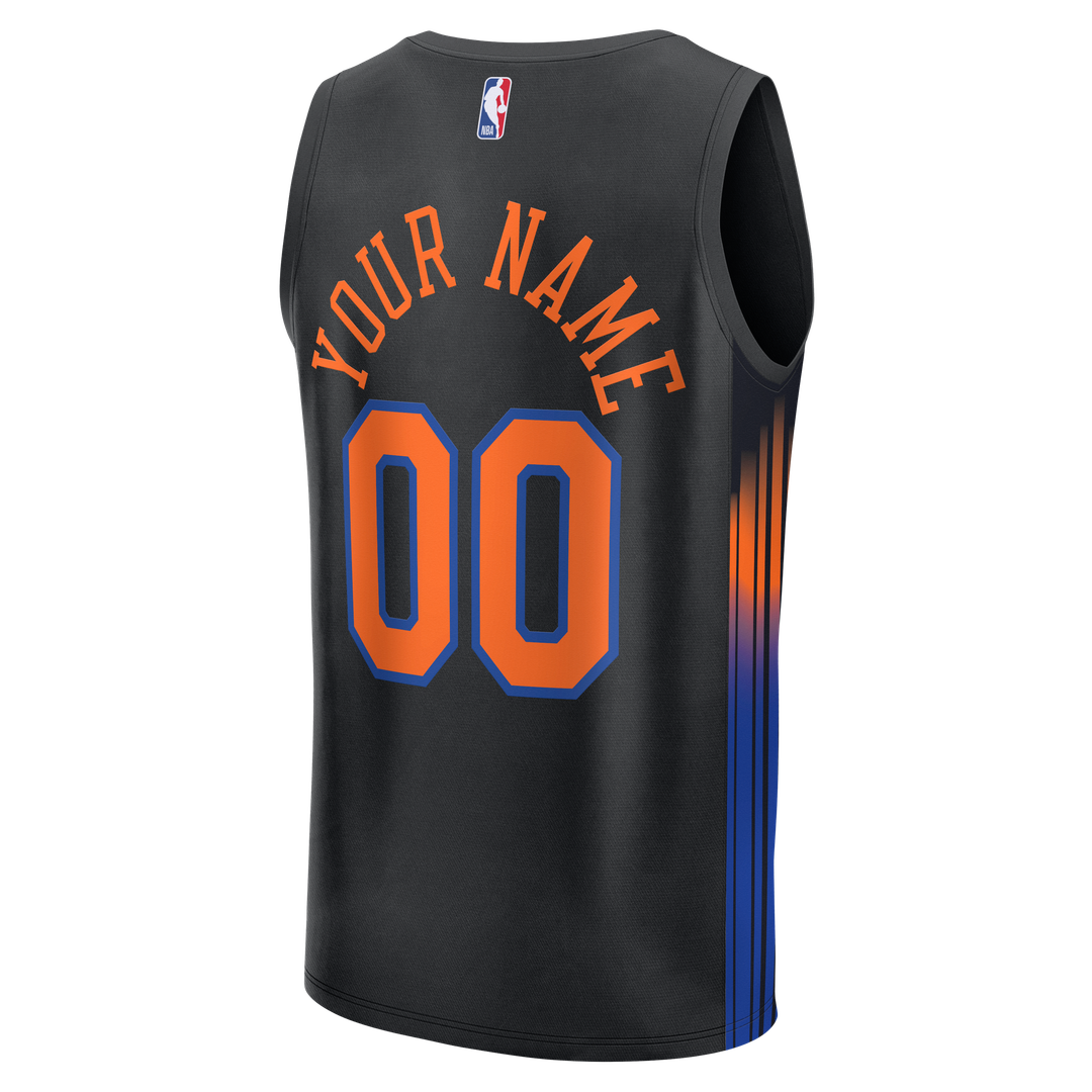 New York Knicks Fanatics Youth Fast Break Custom Jersey - Statement Edition - Black