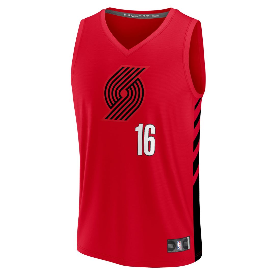 Portland Trail Blazers Yang Hansen Fanatics Fast Break Replica Jersey - Red - Statement Edition