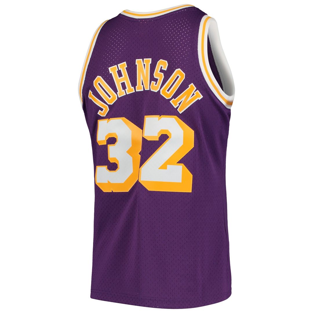 Los Angeles Lakers Magic Johnson Mitchell & Ness 1984/85 Hardwood Classics Swingman Jersey - Purple