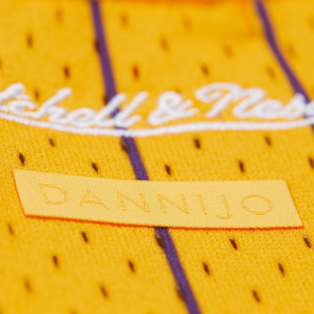 Los Angeles Lakers Magic Johnson Mitchell & Ness x DANNIJO Women's Fashion Cropped Basketball Jersey - Yellow