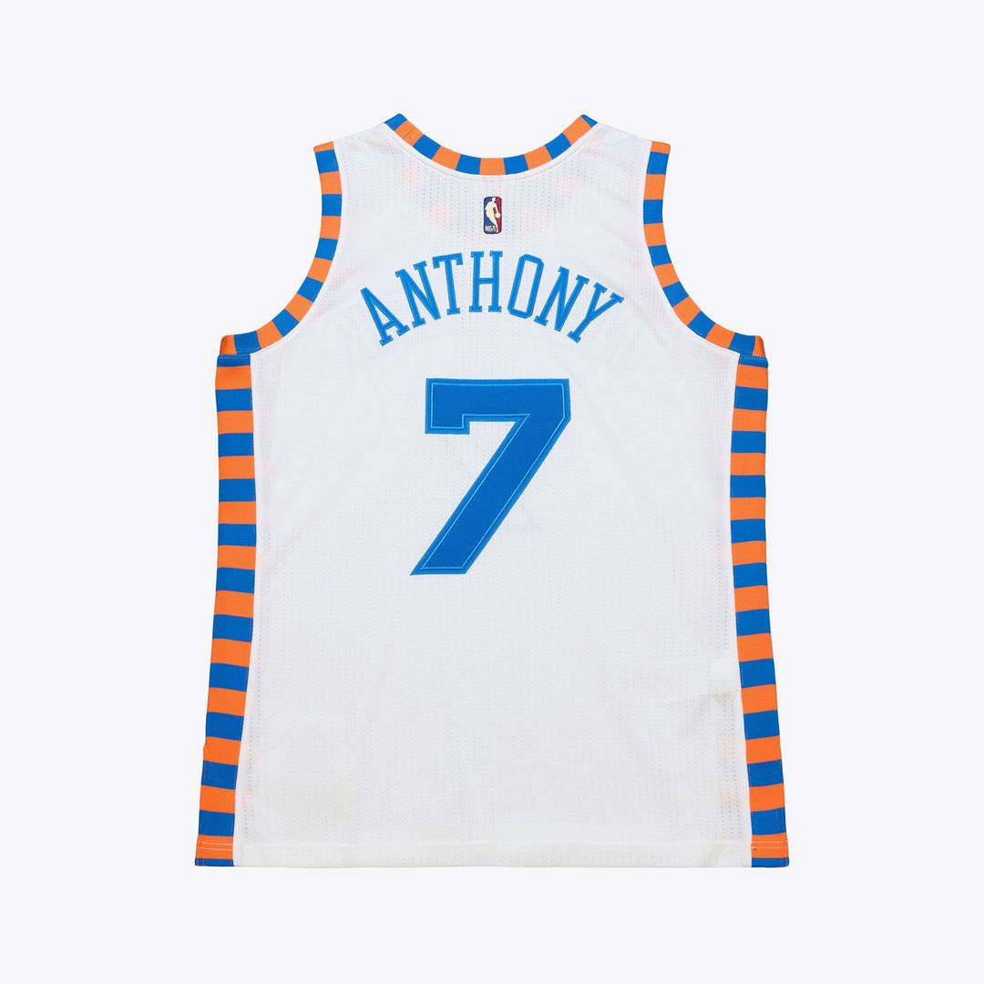 New York Knicks Carmelo Anthony Mitchell & Ness 2015 - 16 Hardwood Classics Authentic Jersey - White