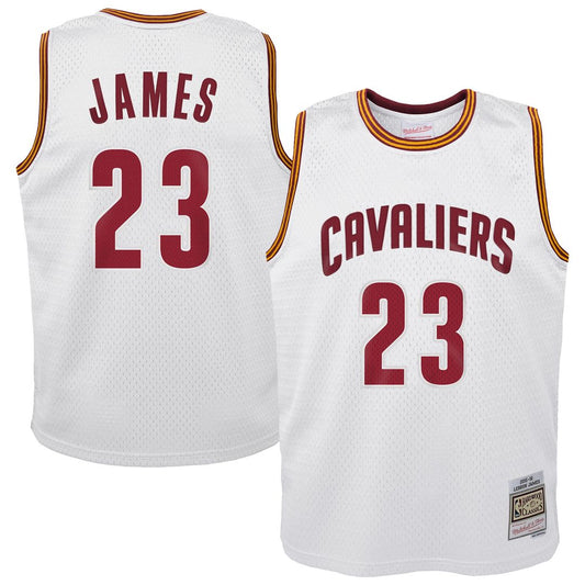 Cleveland Cavaliers LeBron James Mitchell & Ness Youth 2015 - 16 Hardwood Classics Swingman Throwback Home Jersey - White