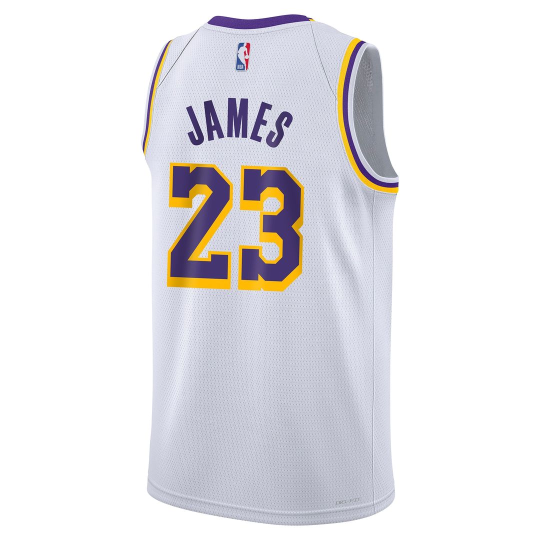 Los Angeles Lakers LeBron James Nike Youth Swingman Jersey - Association Edition - White