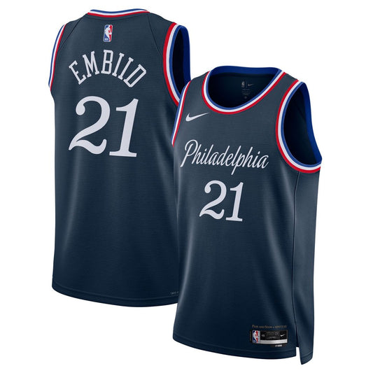 Philadelphia 76ers Joel Embiid Nike Unisex 2025/26 Swingman Jersey - Navy - City Edition