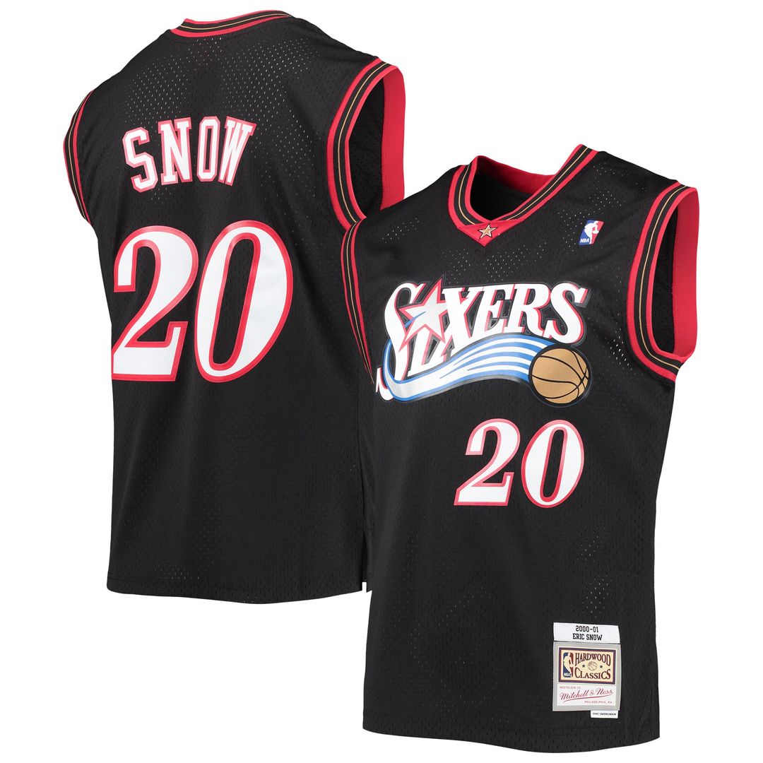 Philadelphia 76ers Eric Snow Mitchell & Ness 2000/01 Hardwood Classics Swingman Jersey - Black