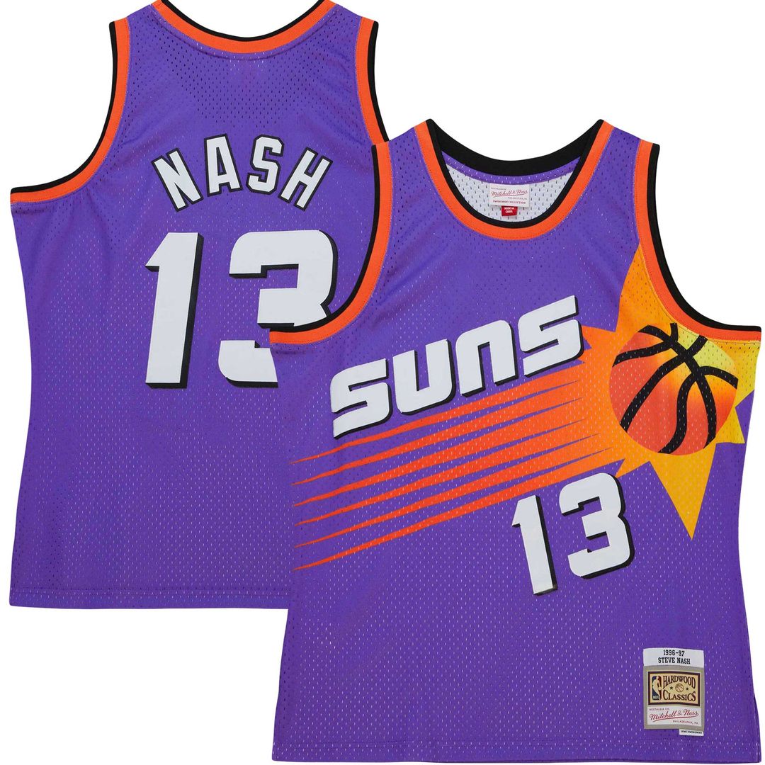 Phoenix Suns Steve Nash Mitchell & Ness Hardwood Classics 1996/97 Tropical Swingman Jersey - Purple