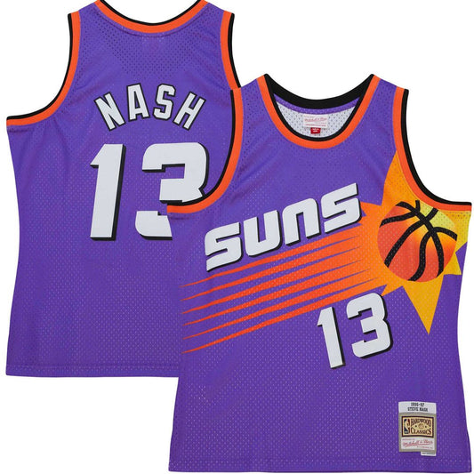 Phoenix Suns Steve Nash Mitchell & Ness Hardwood Classics 1996/97 Tropical Swingman Jersey - Purple