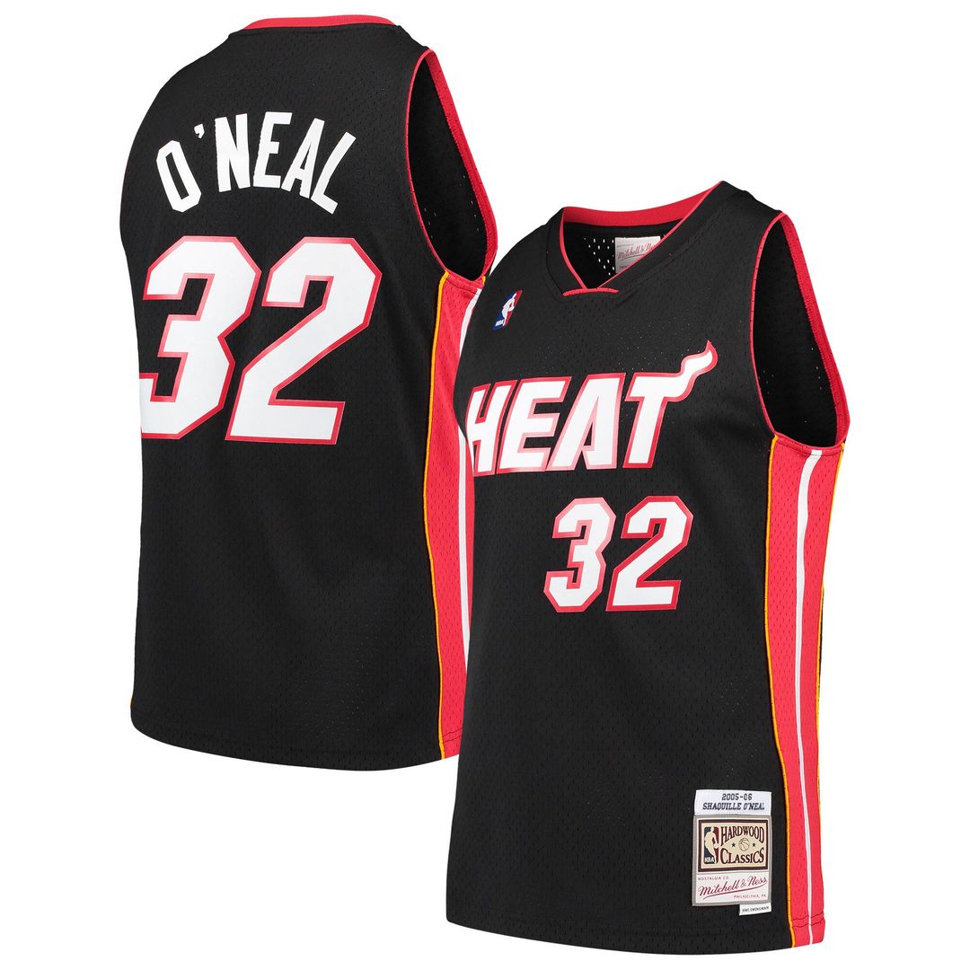 Miami Heat Shaquille O'Neal Mitchell & Ness Hardwood Classics Swingman Jersey - Black