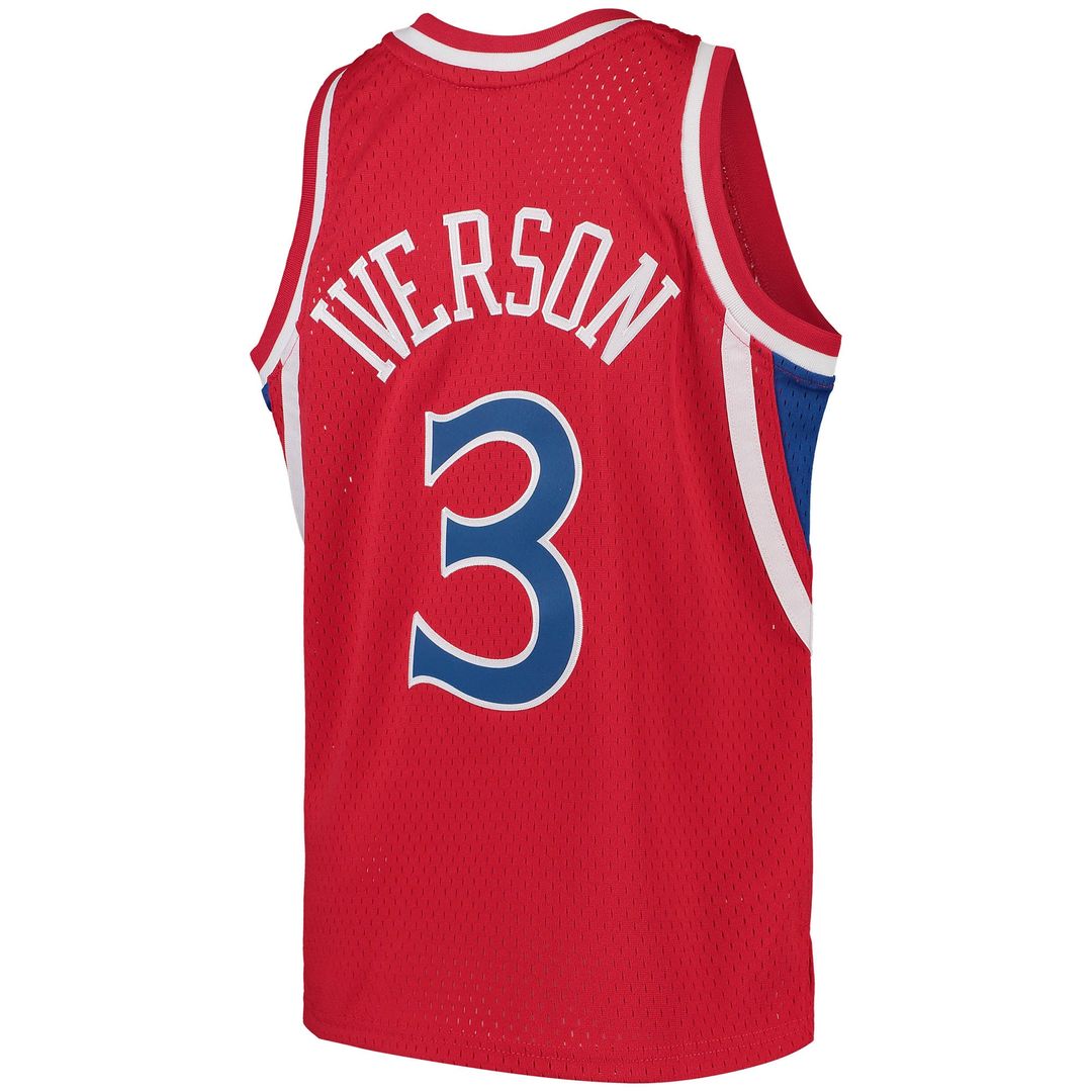 Philadelphia 76ers Allen Iverson Mitchell & Ness Youth Hardwood Classics Swingman Throwback Jersey - Black