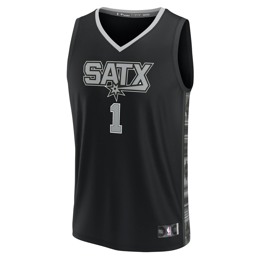 San Antonio Spurs Victor Wembanyama Fanatics Fast Break Replica Player Jersey - Statement Edition - Black