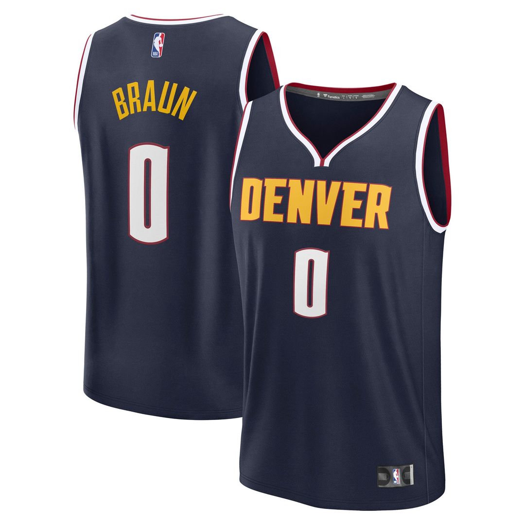 Denver Nuggets Christian Braun Fanatics Fast Break Replica Player Jersey - Icon Edition - Navy