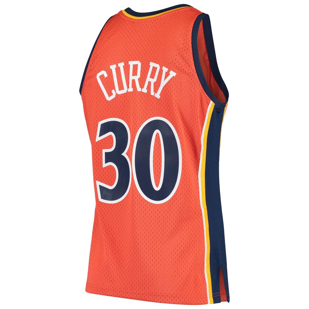 Golden State Warriors Stephen Curry Mitchell & Ness Hardwood Classics Swingman Jersey - Orange