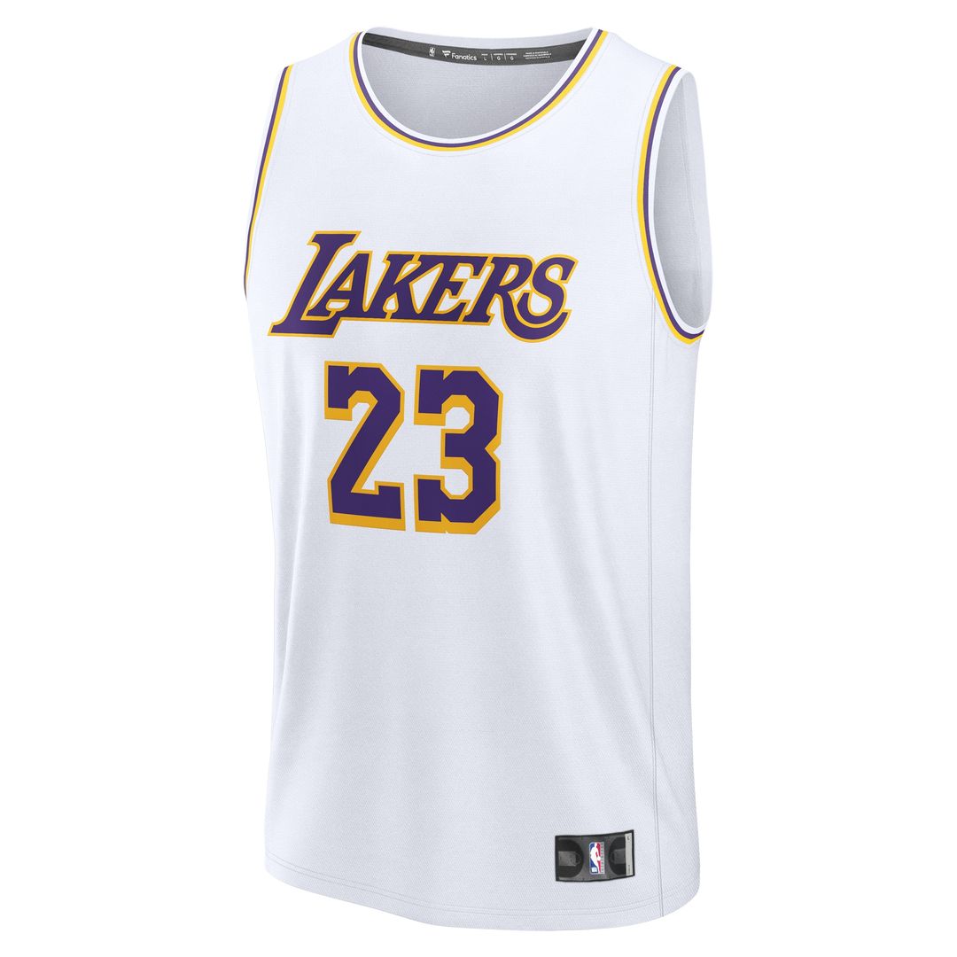 Los Angeles Lakers LeBron James Fanatics Fast Break Replica Player Jersey - Association Edition - White