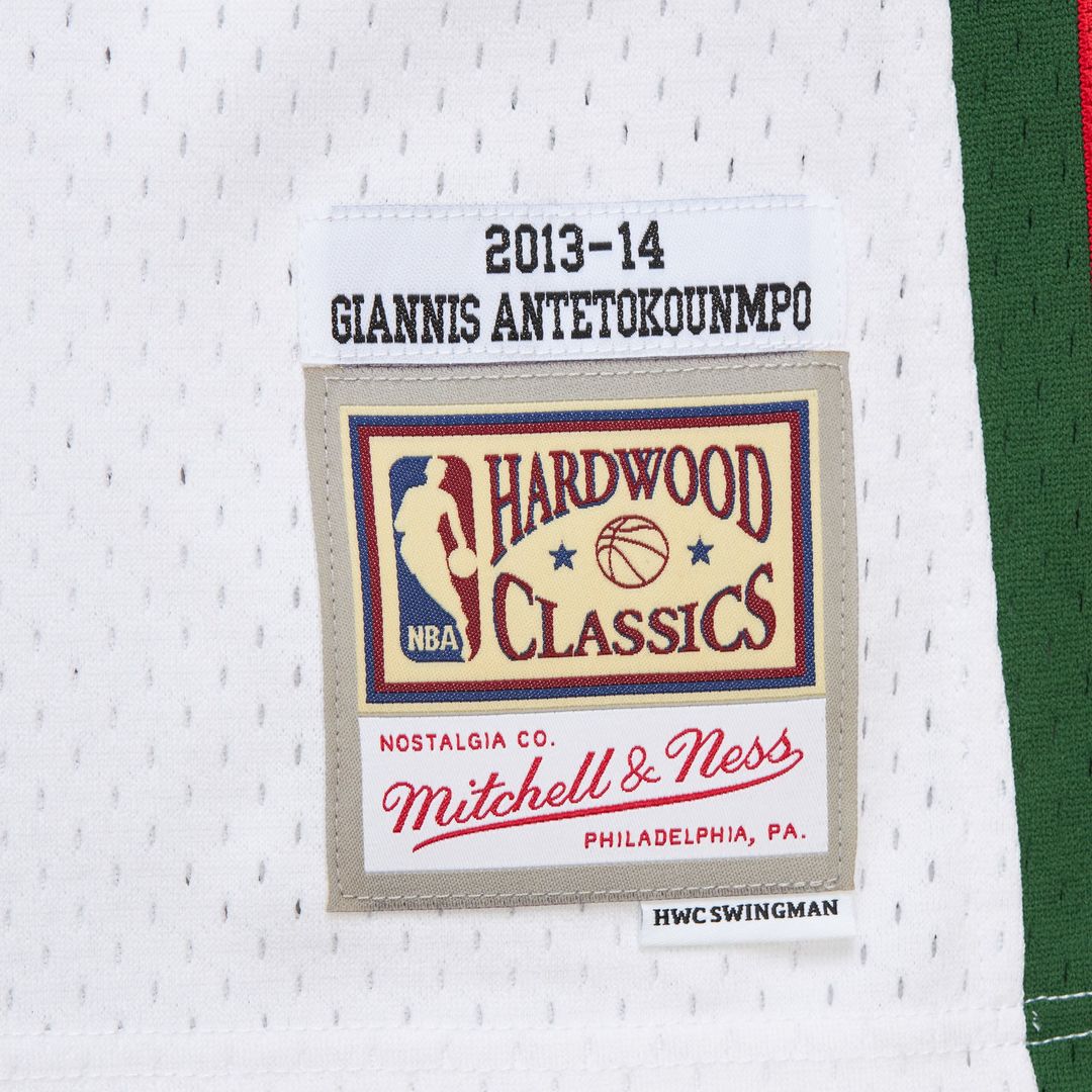 Milwaukee Bucks Giannis Antetokounmpo Mitchell & Ness 2013/14 Hardwood Classics Swingman Jersey - White