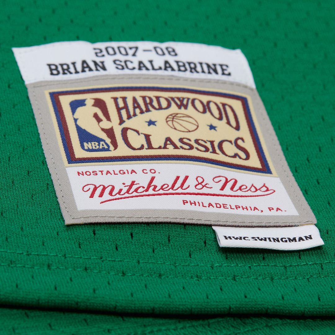 Boston Celtics Brian Scalabrine Mitchell & Ness 2007/08 Hardwood Classics Swingman Jersey - Kelly Green