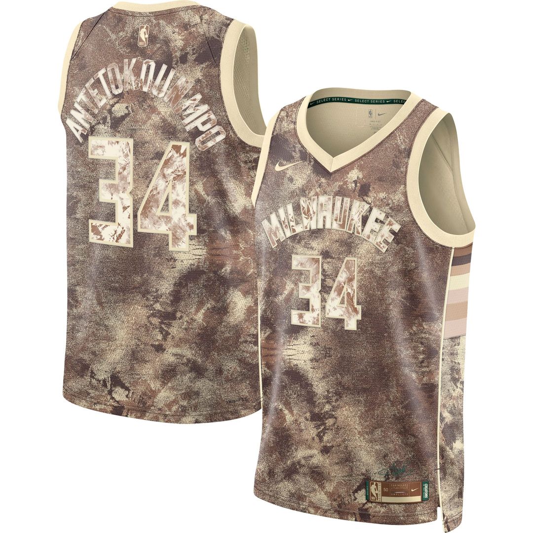 Milwaukee Bucks Giannis Antetokounmpo Nike Unisex Select Series Swingman Jersey - Brown