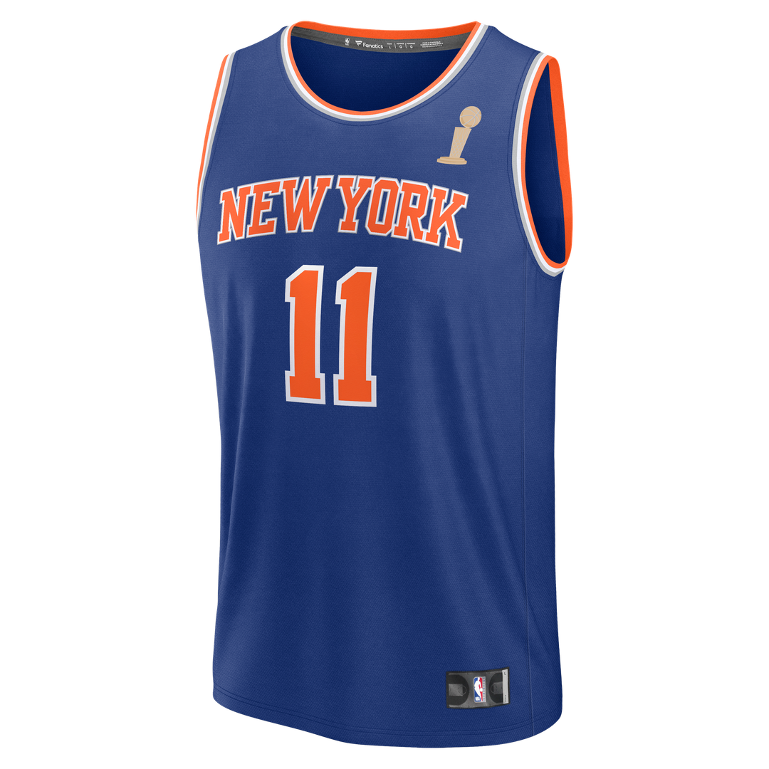New York Knicks Jalen Brunson Fanatics Youth 2026 NBA Finals Champions Fast Break Replica Jersey - Icon Edition - Blue