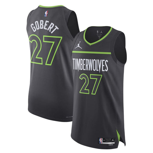 Minnesota Timberwolves Rudy Gobert Jordan Brand Authentic Jersey - Statement Edition - Anthracite