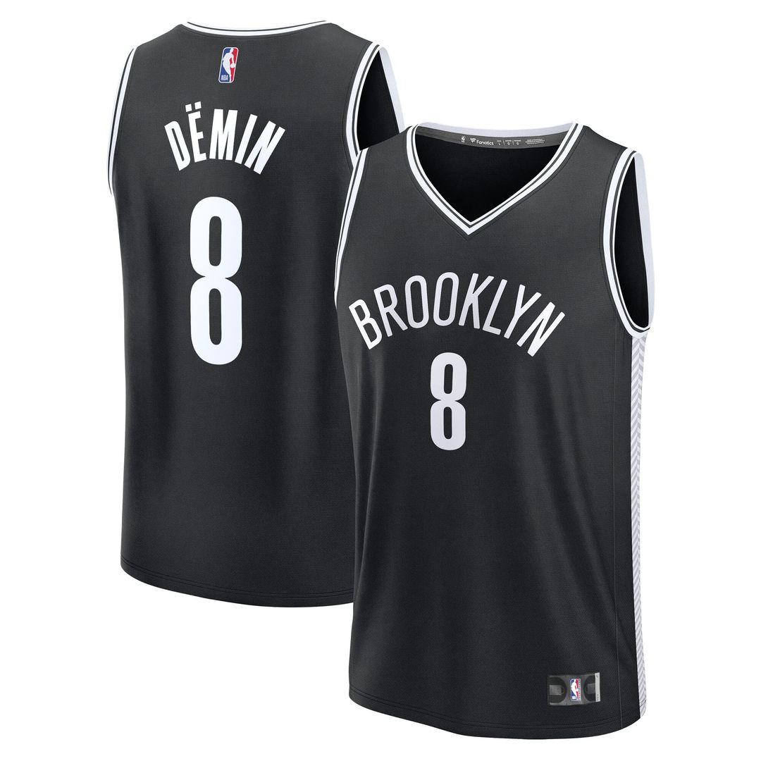Brooklyn Nets Egor Dëmin Fanatics Fast Break Replica Jersey - Black - Icon Edition
