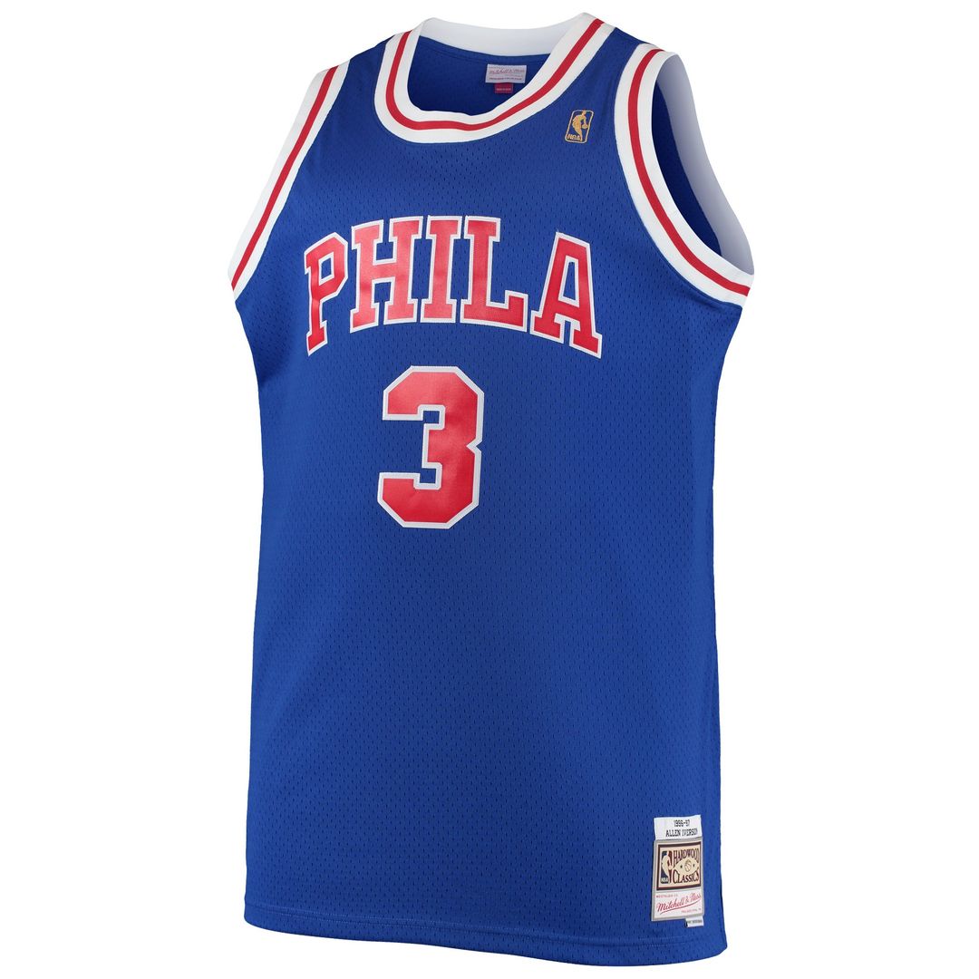 Philadelphia 76ers Allen Iverson Mitchell & Ness 2000/01 Big & Tall Hardwood Classics Swingman Jersey - Black