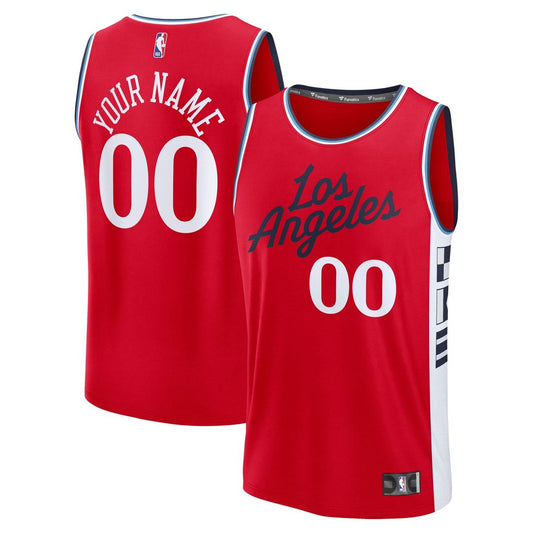 LA Clippers Fanatics Fast Break Custom Jersey - Statement Edition - Red